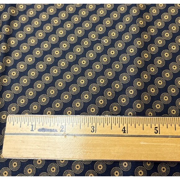 Andover Fabrics 19x44” Black & Gold Cotton Fabric Retro Bullseye Design - Picture 5 of 11